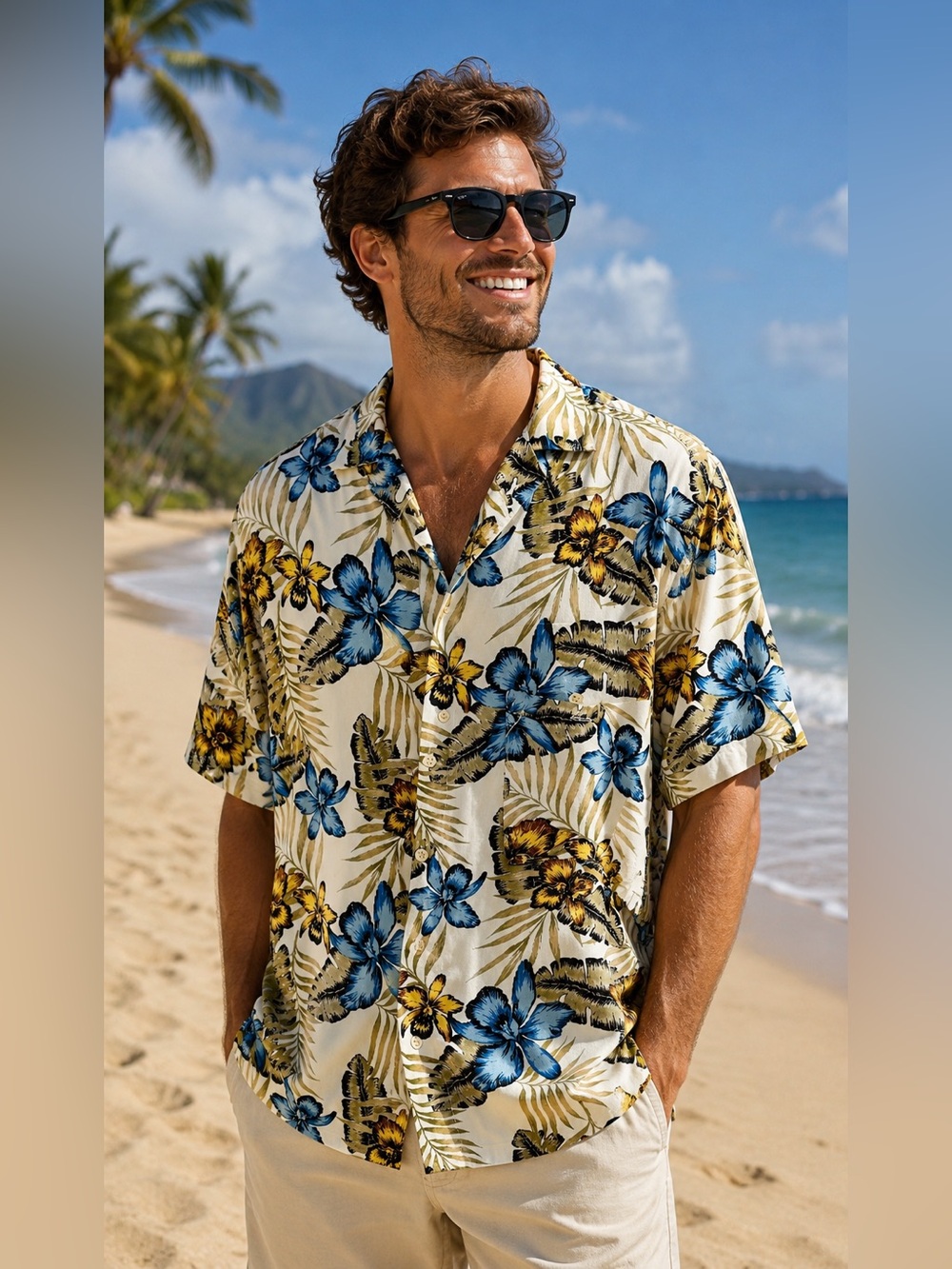 CROSSINGS Men’s Casual Button-Down Shirt Multicolor XL Hawaiian Short Sleeve